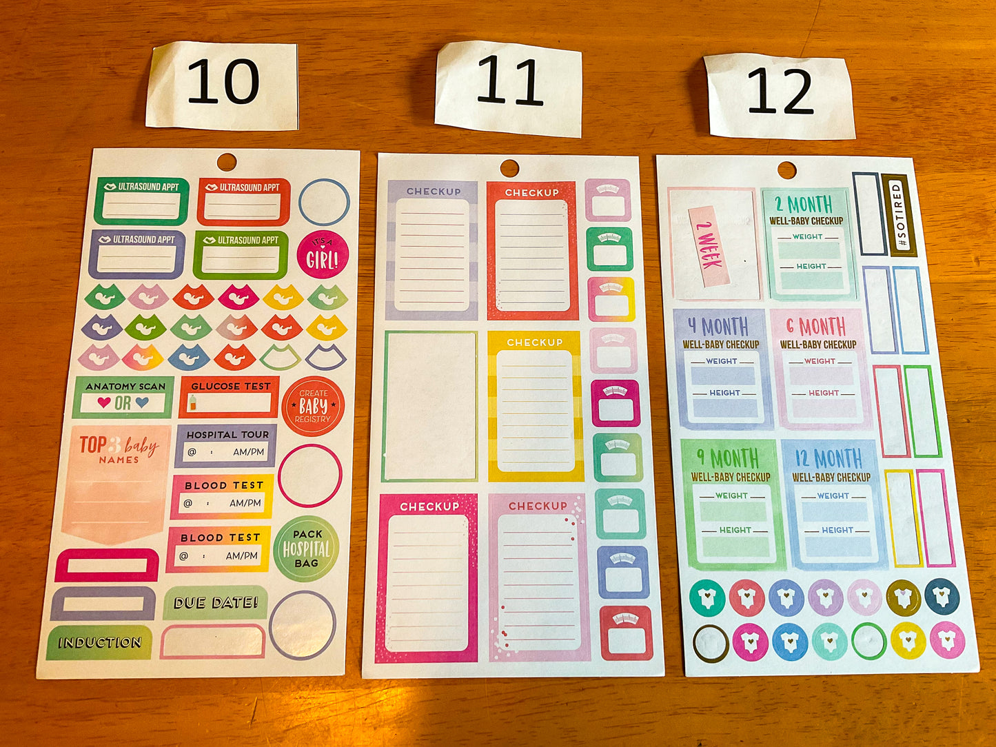Pregnancy Sticker Sheets