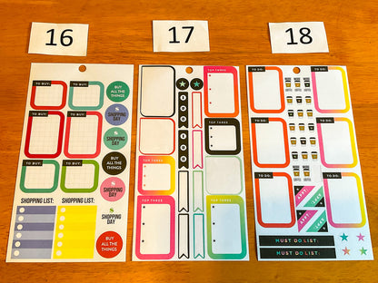 Functional Full Boxes Sticker Sheets