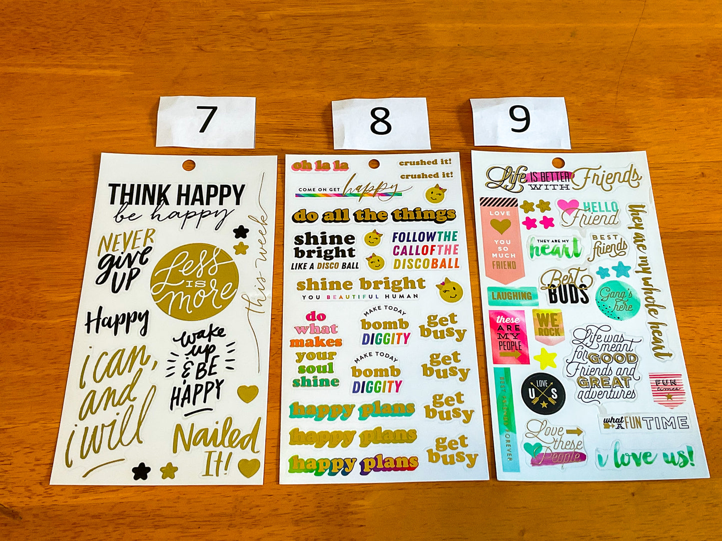 Clear Quotes Sticker Sheets