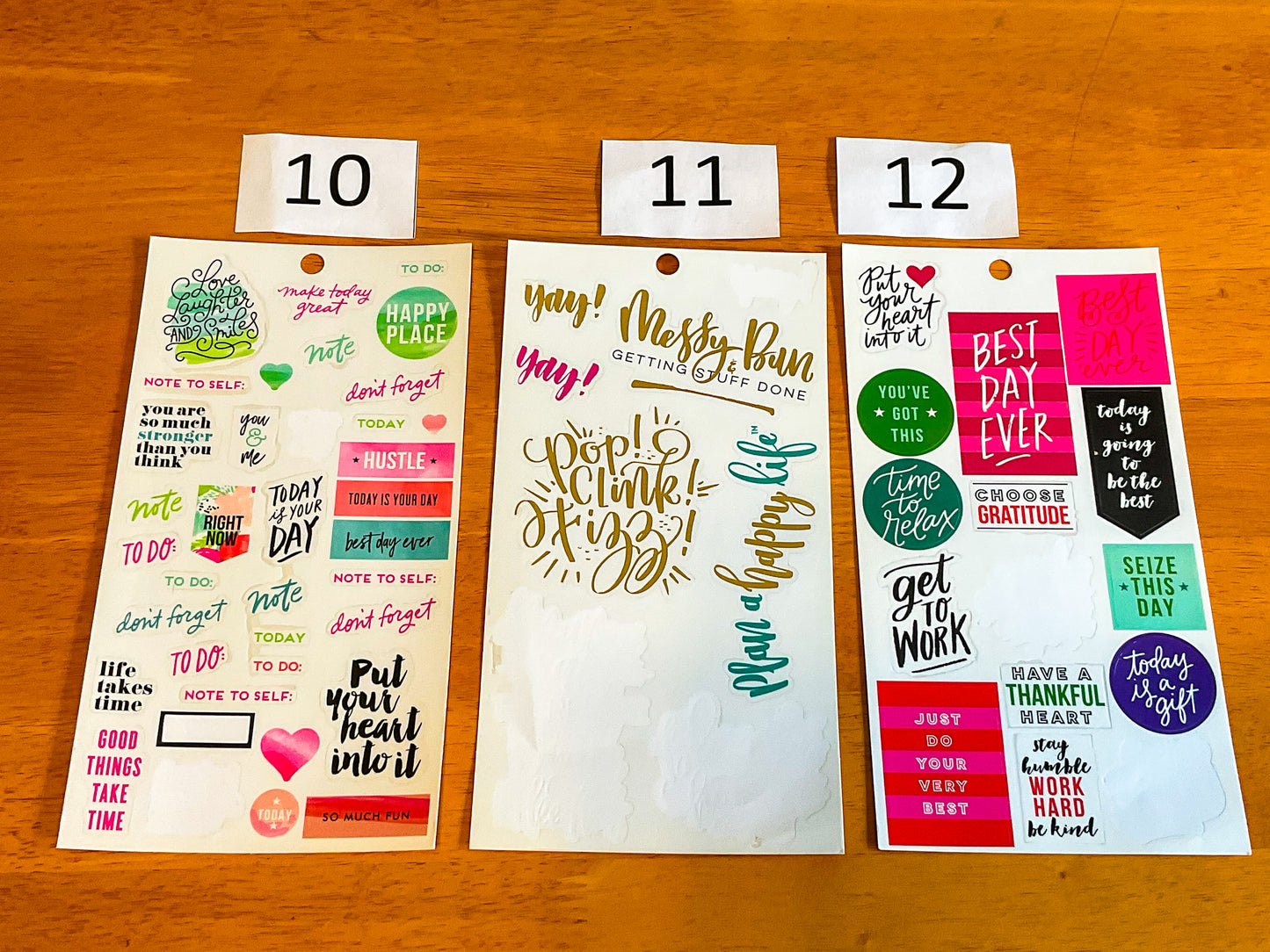 Clear Quotes Sticker Sheets