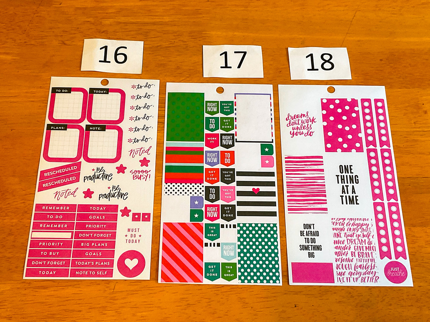 Color Coordinated Sticker Sheets