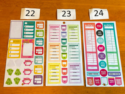 Budget Sticker Sheets