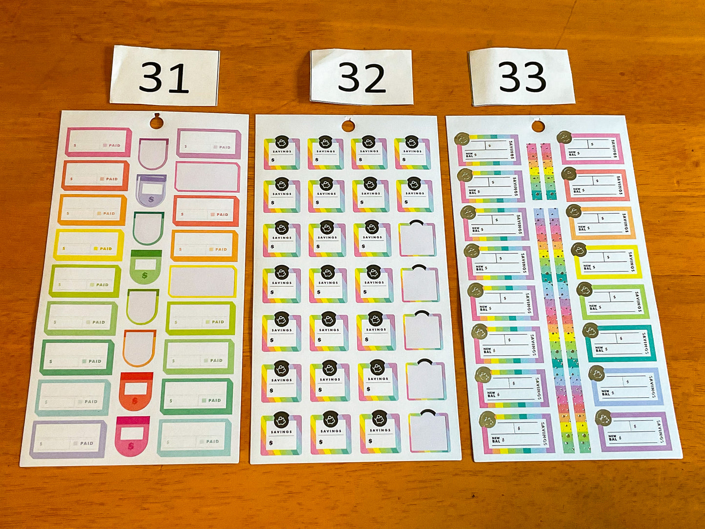 Budget Sticker Sheets