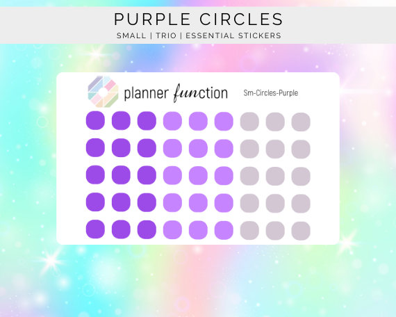 Purple Circles Stickers - Small