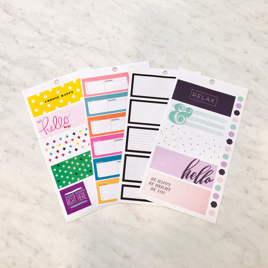 Horizontal Boxes Sticker Sheets