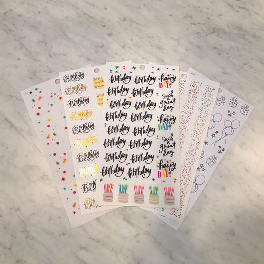 Birthday Sticker Sheets