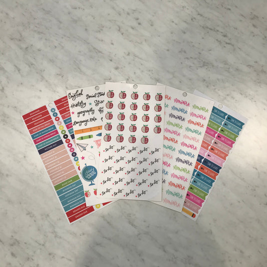 School Sticker Sheets