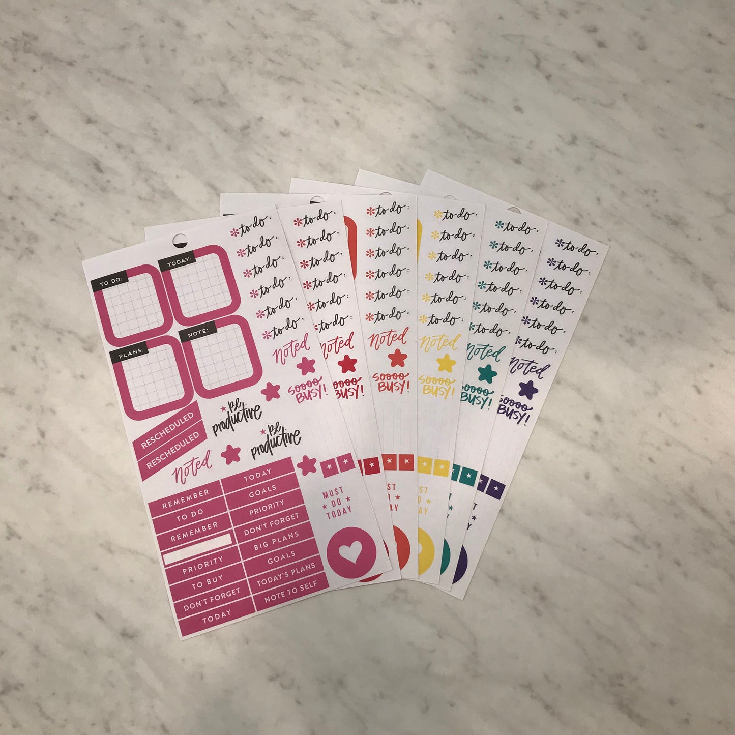 Color Coordinated Sticker Sheets