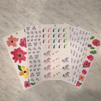 Floral and Fauna Sticker Sheets