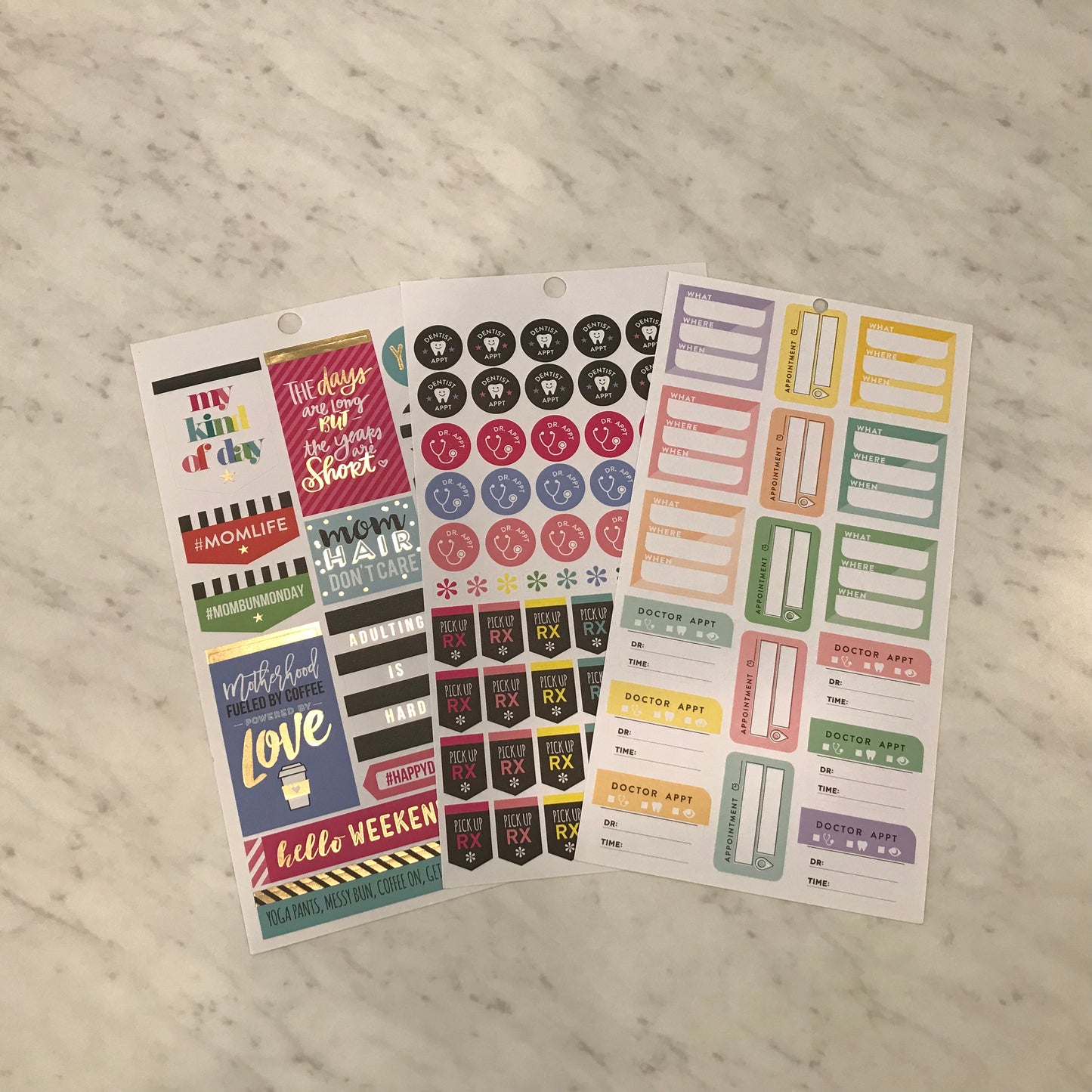 Parenting & Caretaker Sticker Sheets