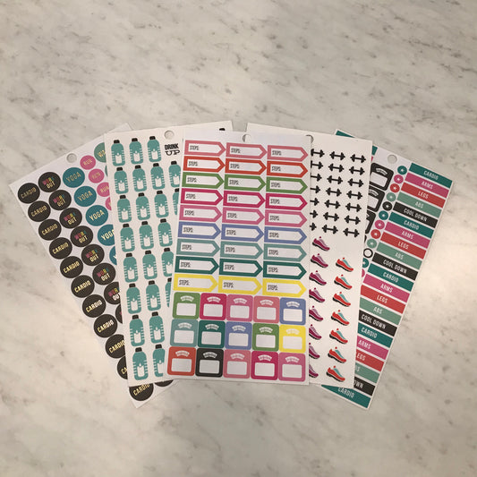 Health and Fitness Sticker Sheets